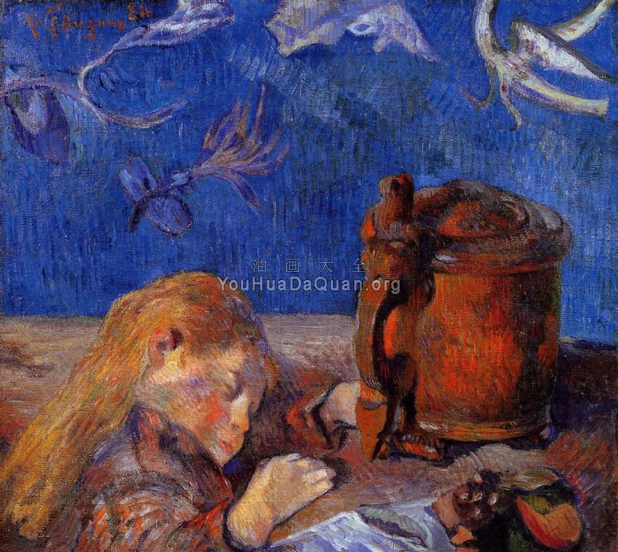 Clovis Gauguin Asleep - 保罗·高更